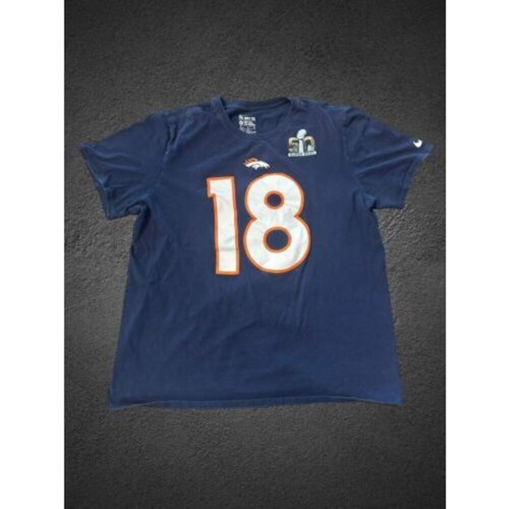 NFL Denver Broncos Peyton Manning Super Bowl 50 Nike Men's XL Blue T Shirt